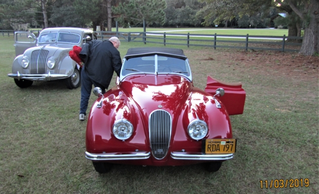 Here is Ken preparing the his XK 120 for the Concours